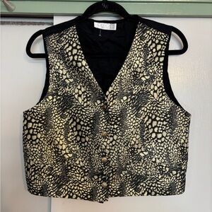 Cleo Black and Cream Textured Vest